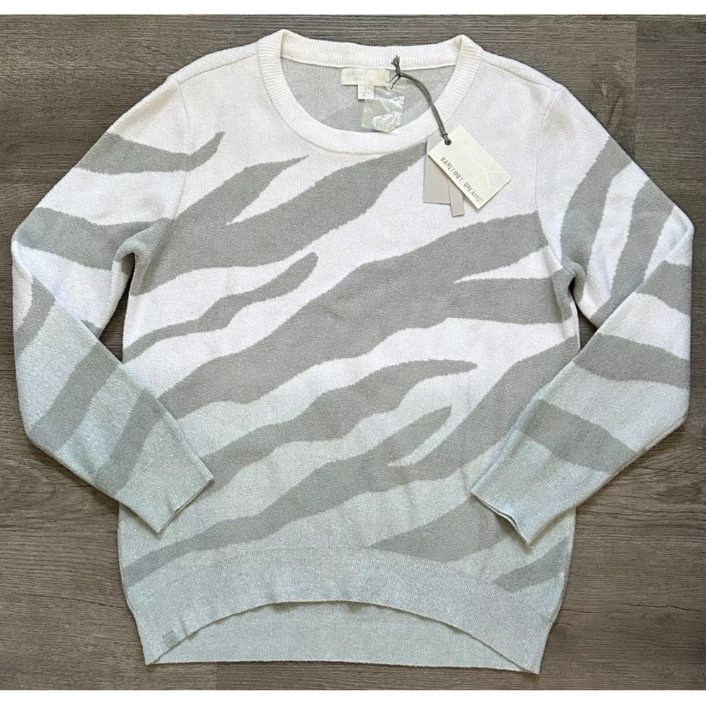 Barefoot Dreams Cozy Chic Ultra Lite Ocean Reef Pullover Sweater In waterfall S - Picture 2 of 7